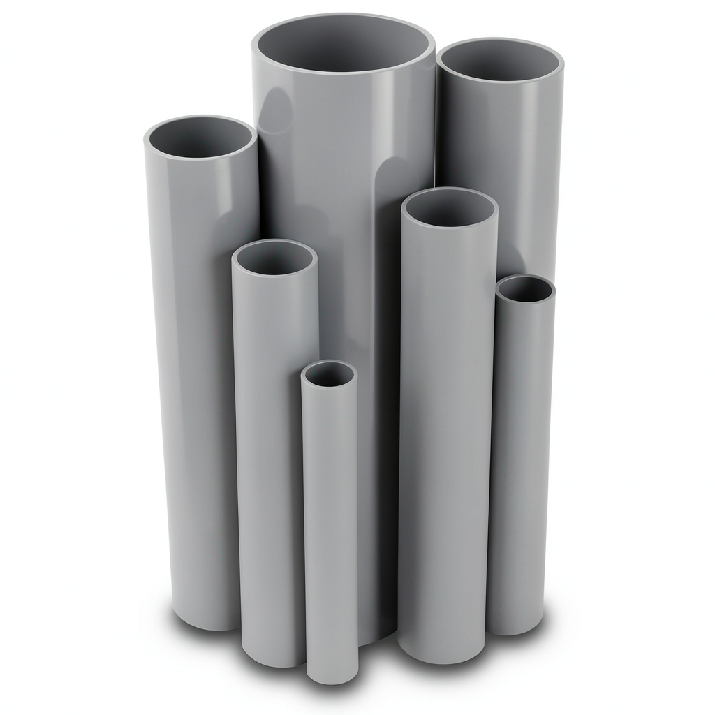 مواسير UPVC مقاس 2 إنش سمك 2.4 مم لون رمادي