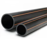 مواسير HDPE الراجحي    قطر خارجي   110 مم سمك 5 مم لون أسود مع خطوط برتقالي   