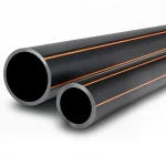 مواسير HDPE الراجحي    قطر خارجي   50 مم سمك 3 مم لون أسود مع خطوط برتقالي   