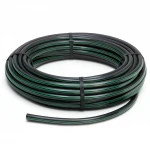 HDPE Plastic Coil Pipe  Nominal Pressure 6 Bar [PE 80] OD 50 mm  SDR 22  Color Black with Green Stripes | Almona Factory