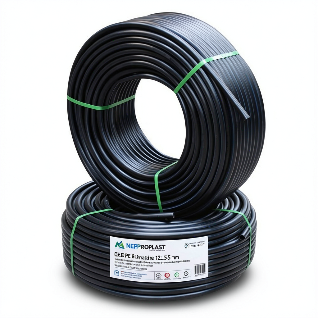 HDPE Pipes PE 80 Pressure 12.5 Bar Outside Diameter 75 mm Thickness 6.8 mm Black | NEPROPLAST