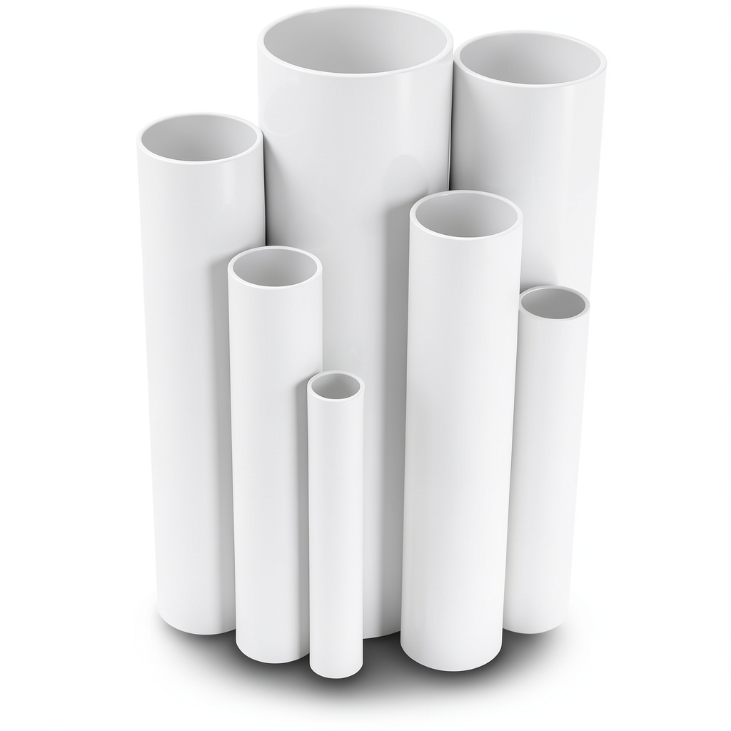 مواسير UPVC ضغط اسمي 27 بار قطر خارجي 42.1 مم سمك 4.8 مم أبيض