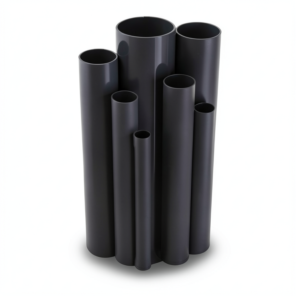 مواسير UPVC ضغط 27 بار قطر خارجي 42.1 مم سمك 4.8 مم لون اسود
