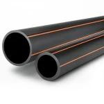 مواسير HDPE الراجحي    قطر خارجي   110 مم سمك 5 مم لون أسود مع خطوط برتقالي   
