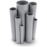 مواسير UPVC مقاس ¼ 1 إنش سمك 3.56 مم لون رمادي