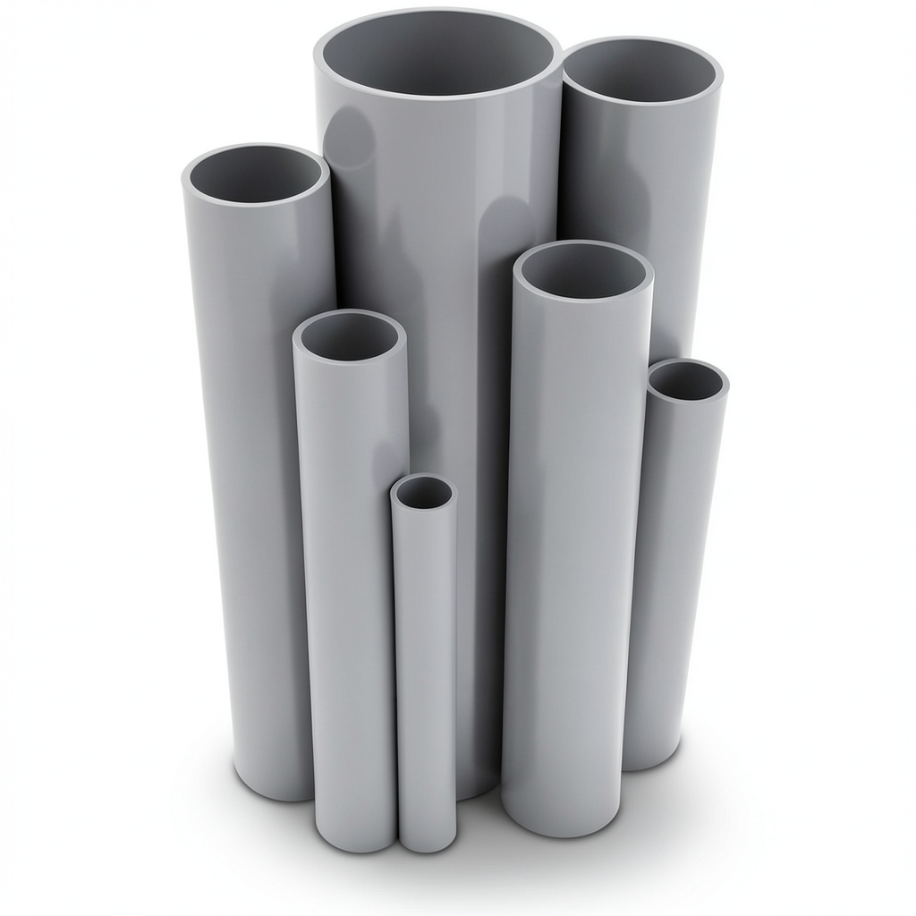 مواسير UPVC مقاس ¼ 1 إنش سمك 3.56 مم لون رمادي