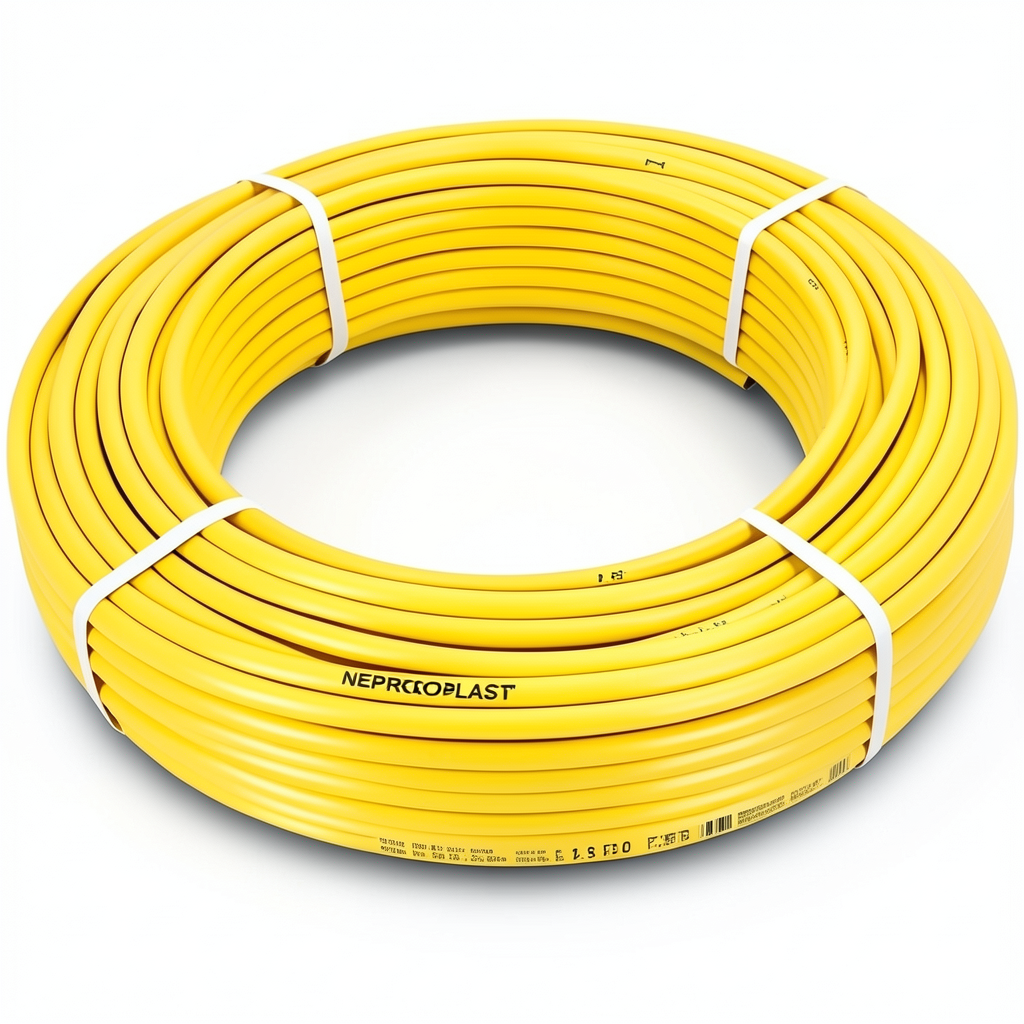 أنابيب HDPE PE 80 ضغط 12.5 بار قطر خارجي 90 مم سمك 8.2 مم لون أصفر | نيبروبلاست