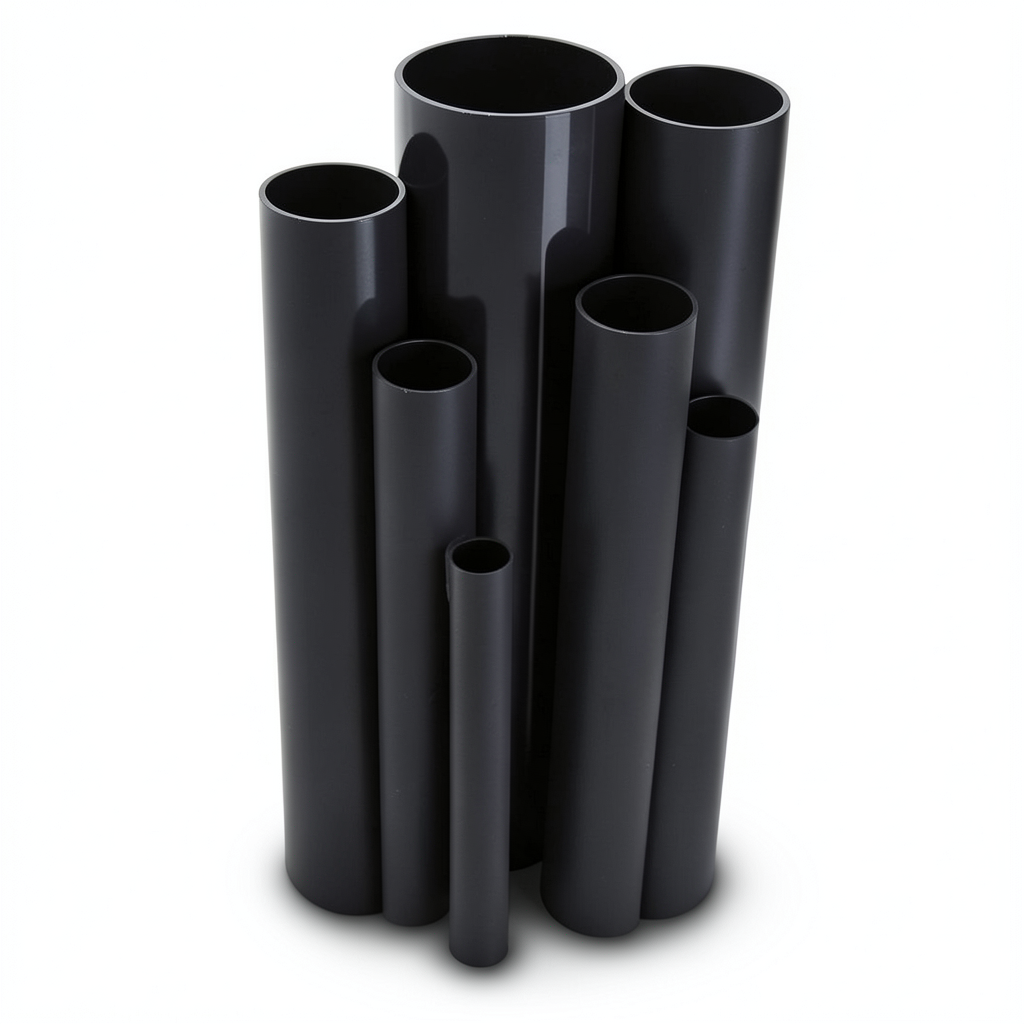 مواسير UPVC مقاس ½ 1 إنش سمك 3.68 مم لون اسود
