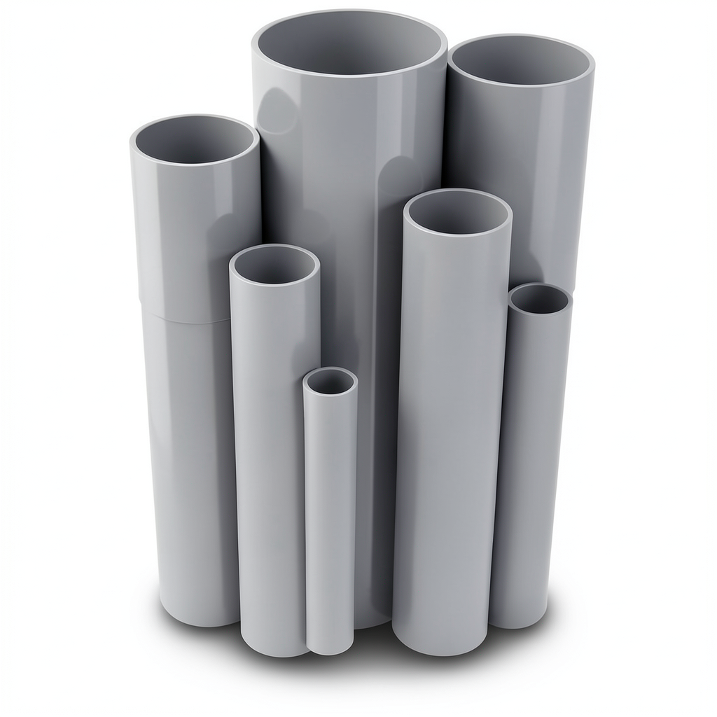 مواسير UPVC مقاس 2 إنش سمك 3.91 مم لون رمادي