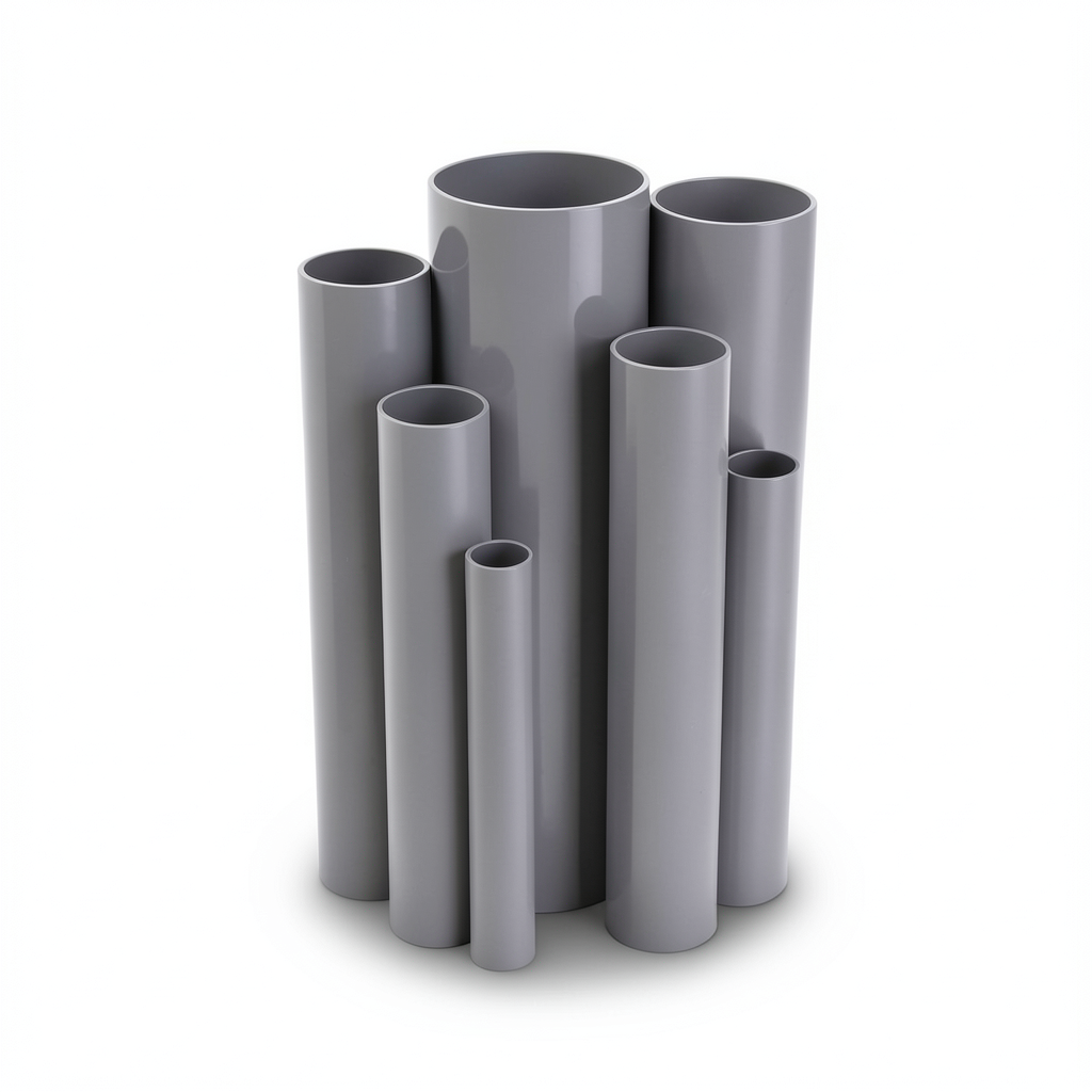 مواسير UPVC مقاس 4 إنش سمك 6.02 مم لون رمادي