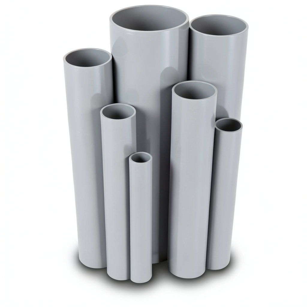 مواسير UPVC مقاس 6 إنش سمك 7.11 مم لون رمادي