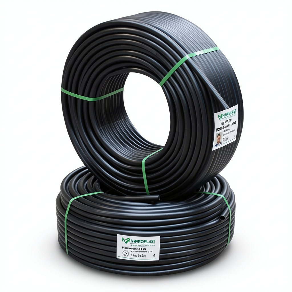 أنابيب HDPE PE 100 ضغط 6 بار قطر خارجي 63 مم سمك 2.3 مم لون اسود | نيبروبلاست