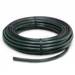 HDPE Plastic Coil Pipe  Nominal Pressure 4 Bar [PE 80] OD 90 mm  SDR 33  Color Black with Green Stripes | Almona Factory