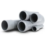 أنابيب UPVC ضغط 6 بار قطر خارجي 50 مم سمك 1.8 مم وزن 0.422 كجم/م رمادي