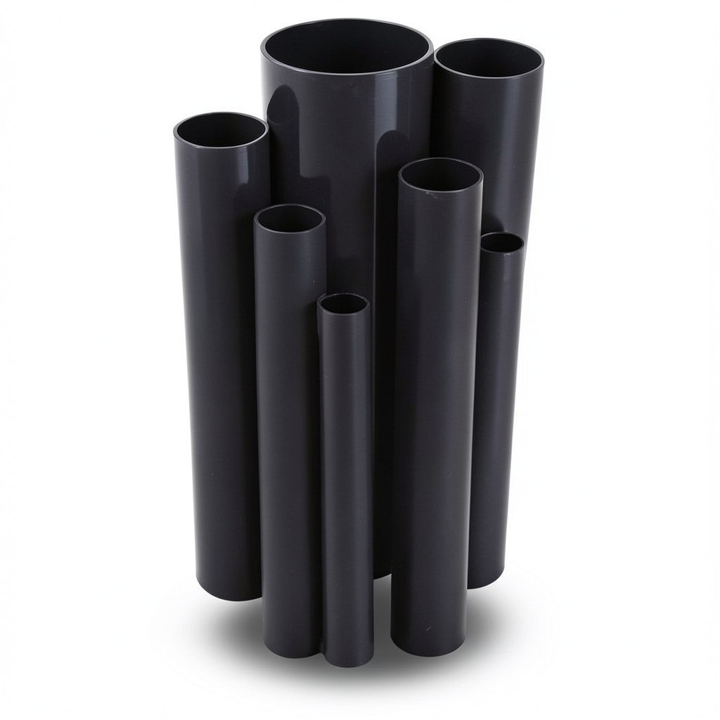 مواسير UPVC مقاس ½ 1 إنش سمك 3.68 مم لون اسود