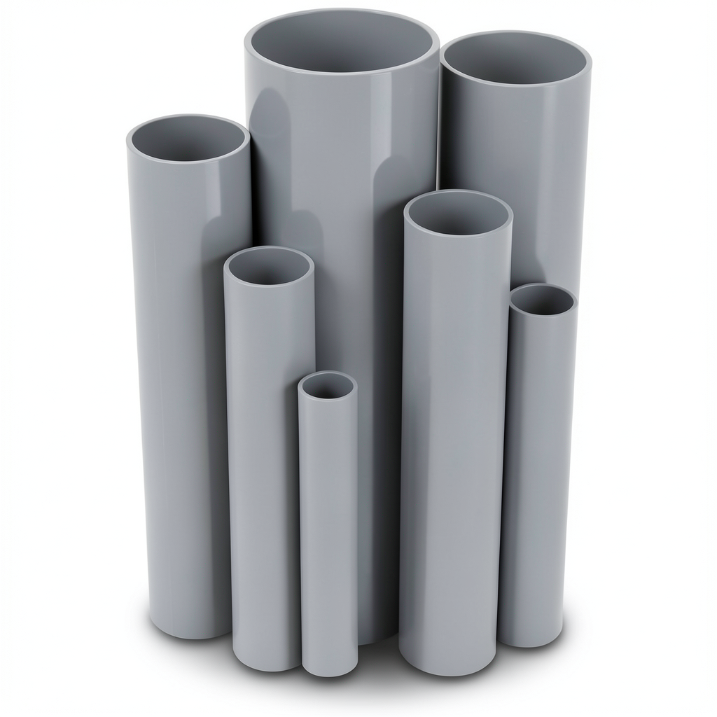 مواسير UPVC مقاس 3 إنش سمك 5.49 مم لون رمادي