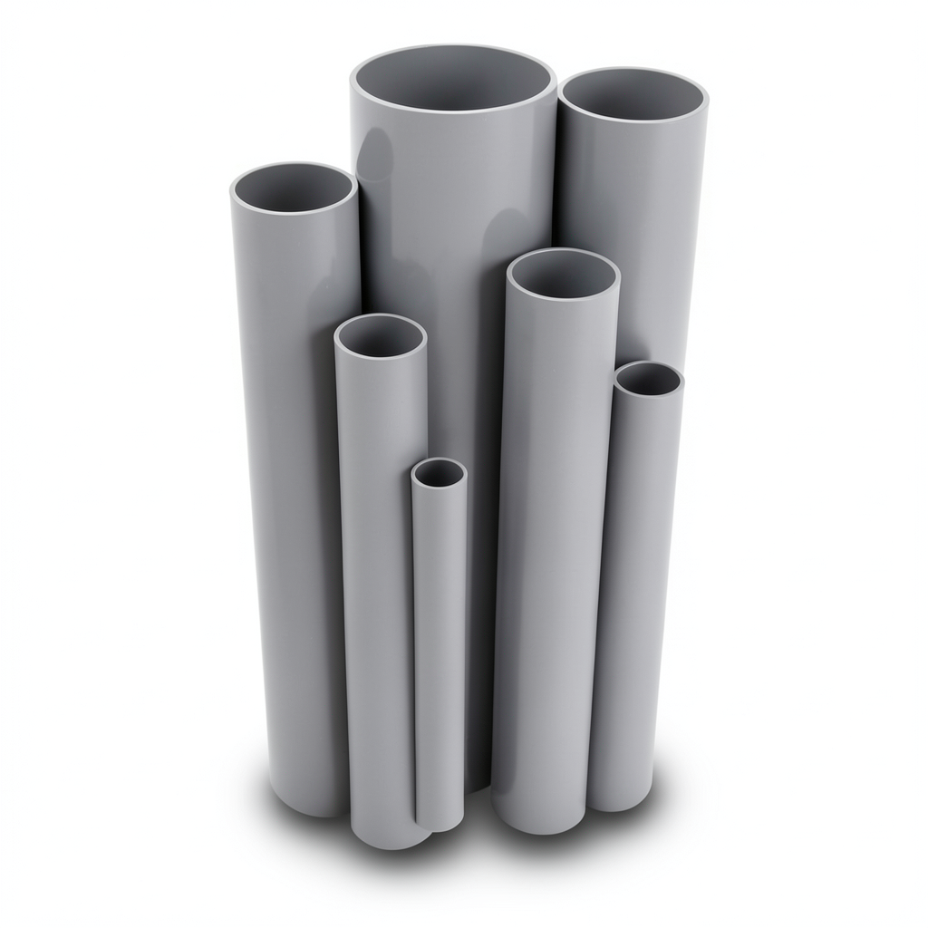 مواسير UPVC مقاس 4 إنش سمك 6.02 مم لون رمادي