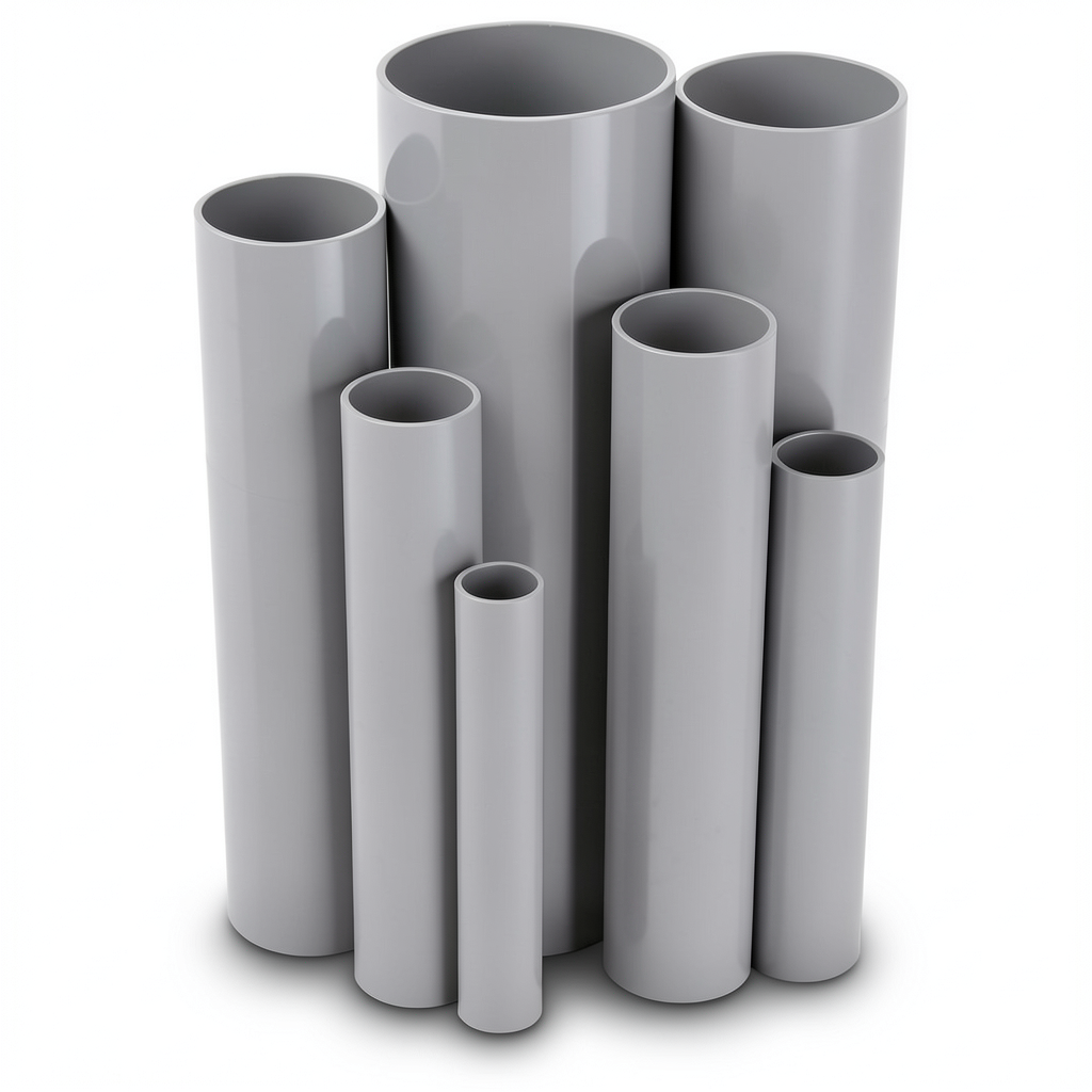 مواسير UPVC مقاس 6 إنش سمك 7.11 مم لون رمادي