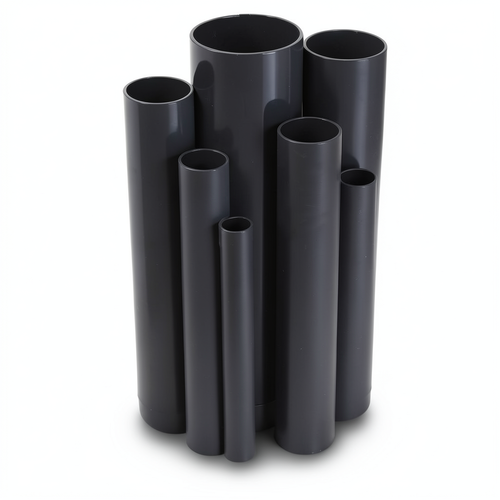 مواسير UPVC مقاس 6 إنش سمك 7.11 مم لون أسود