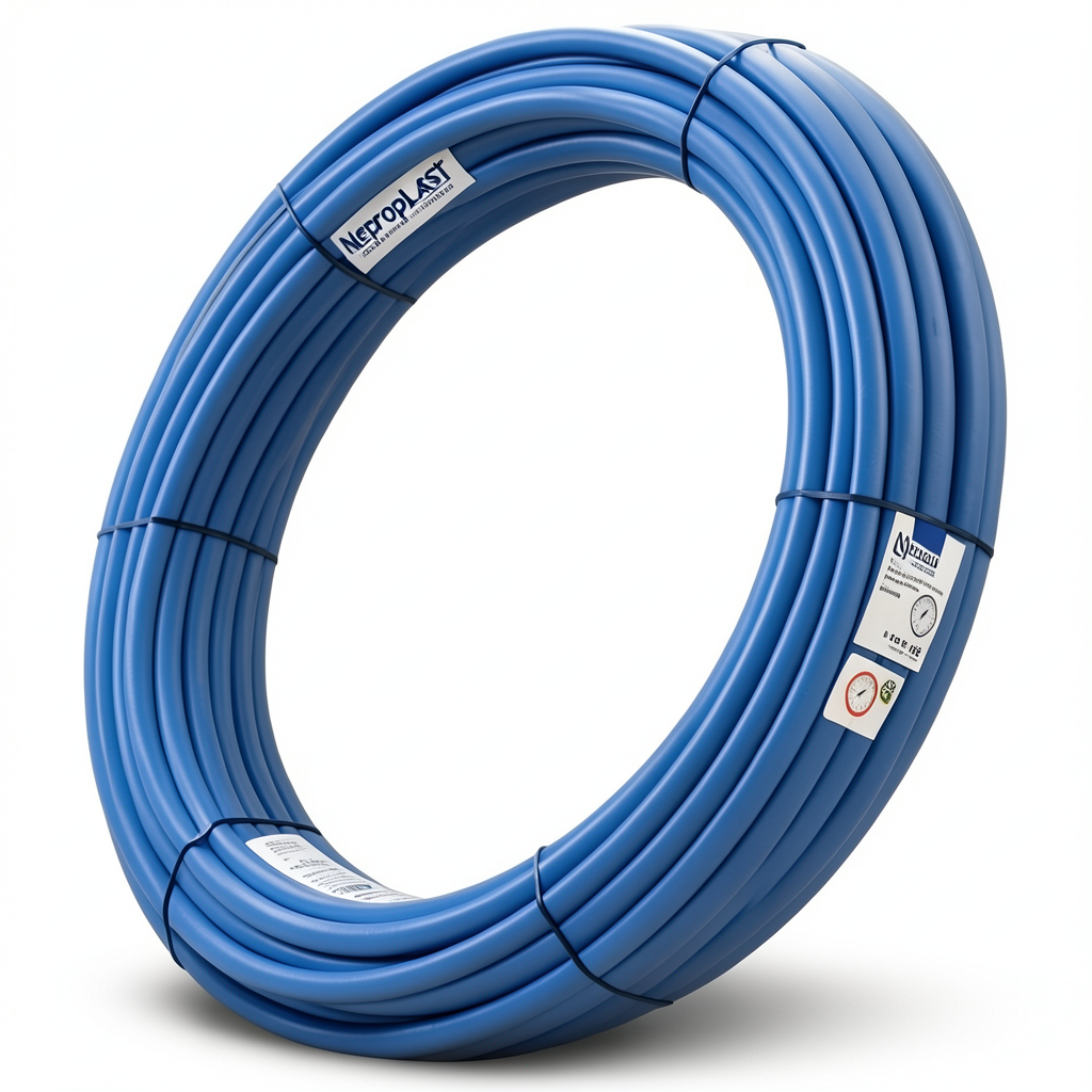 أنابيب HDPE نيبروبلاست PE 80 ضغط 12.5 بار قطر خارجي 90 مم سمك 8.2 مم لون أزرق | نيبروبلاست