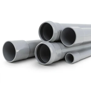 أنابيب UPVC ضغط 6 بار قطر خارجي 50 مم سمك 1.8 مم وزن 0.422 كجم/م رمادي