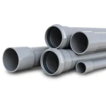 مواسير UPVC ضغط 6 بار قطر خارجي 63 مم سمك 1.9 مم وزن 0.562 كجم/م رمادي