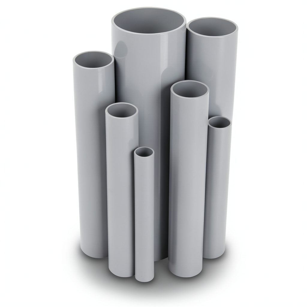 مواسير UPVC مقاس 3 إنش سمك 1.55 مم لون رمادي