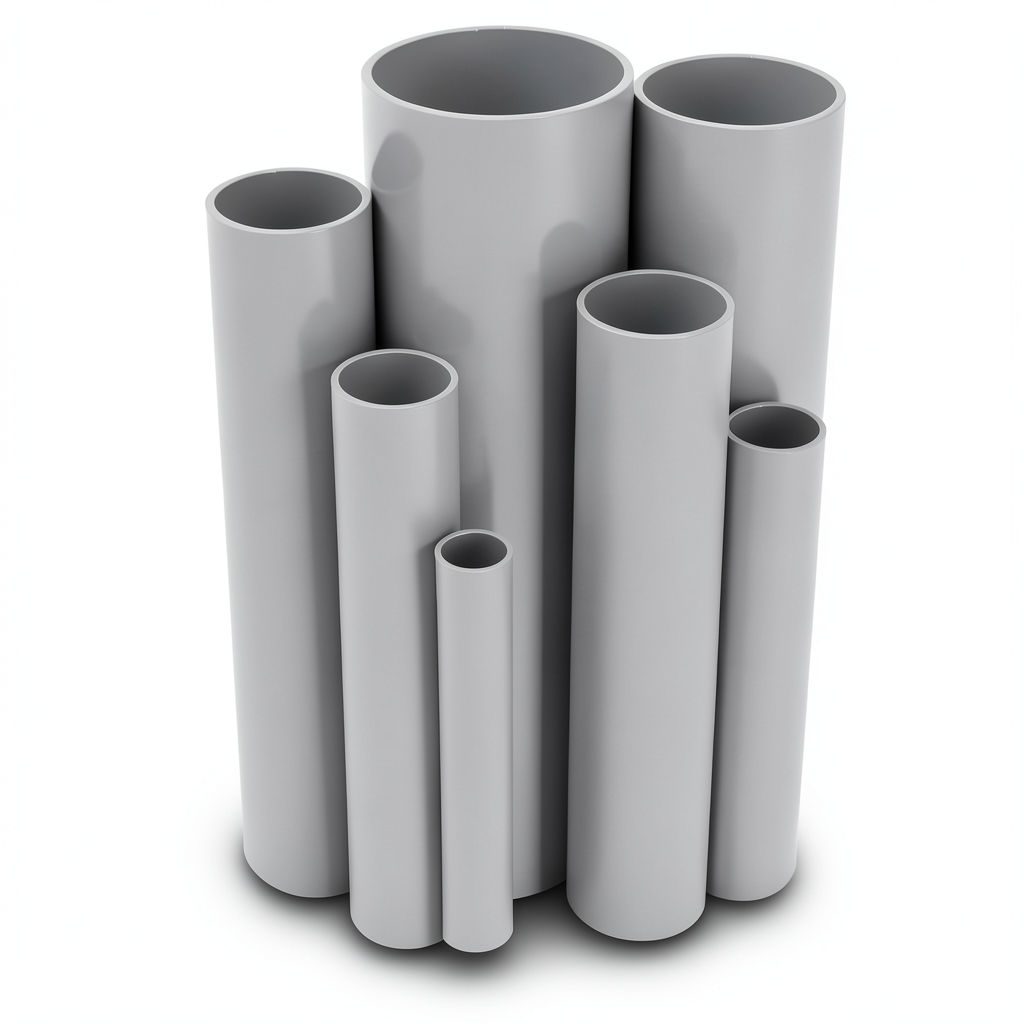مواسير UPVC مقاس 5 إنش سمك 2.62 مم لون رمادي