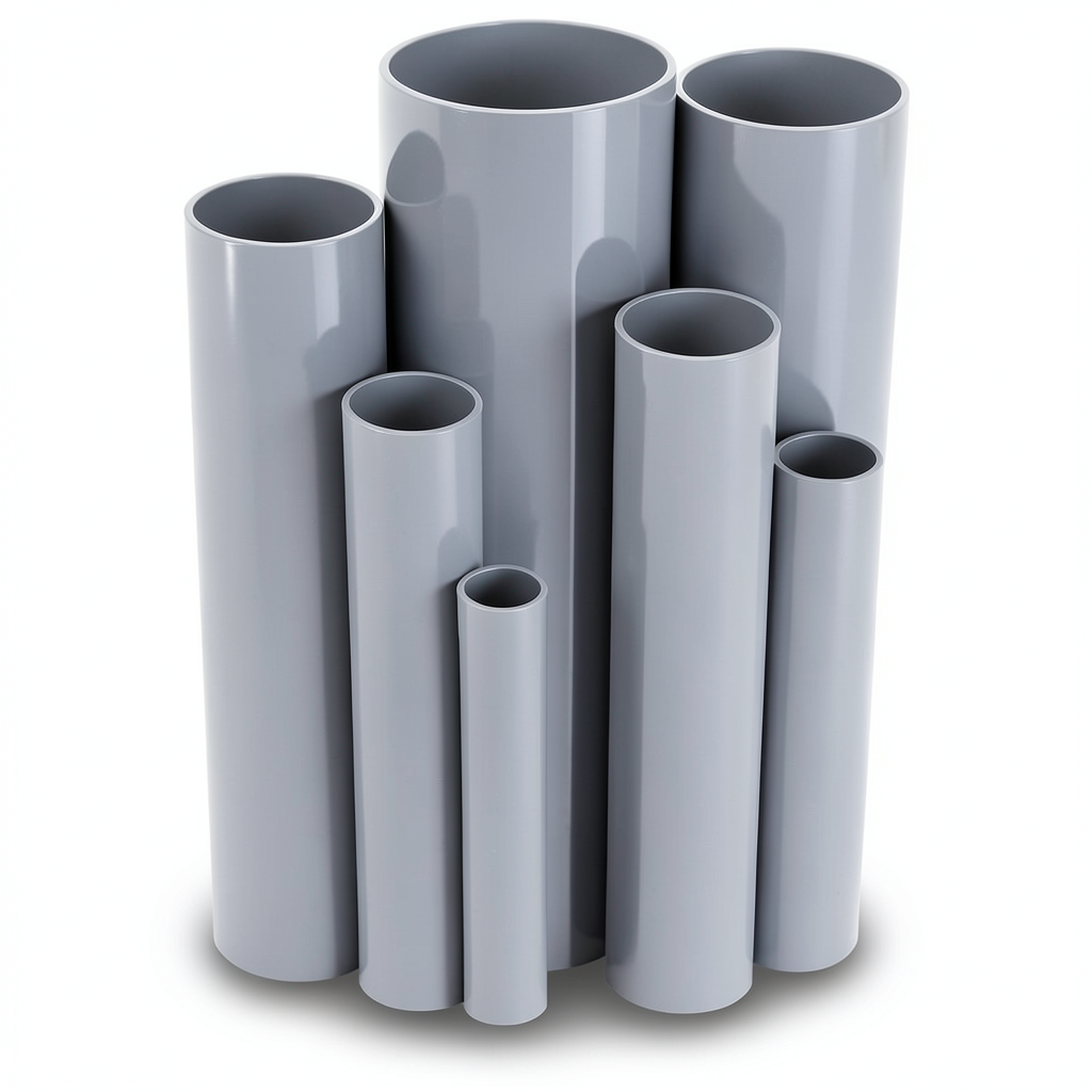UPVC Pipes Outside Diameter 114.30 mm Thickness 2.54 mm Gray