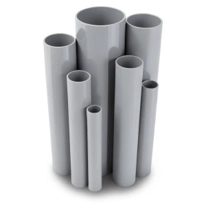 مواسير UPVC ضغط 9 بار قطر خارجي 60.2 مم سمك 2.5 مم لون رمادي