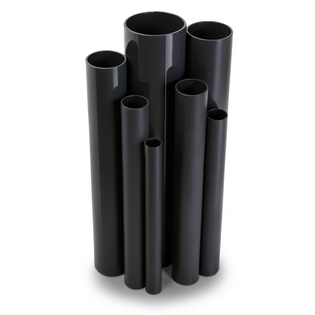 مواسير UPVC ضغط 9 بار قطر خارجي 60.2 مم سمك 2.5 مم لون اسود