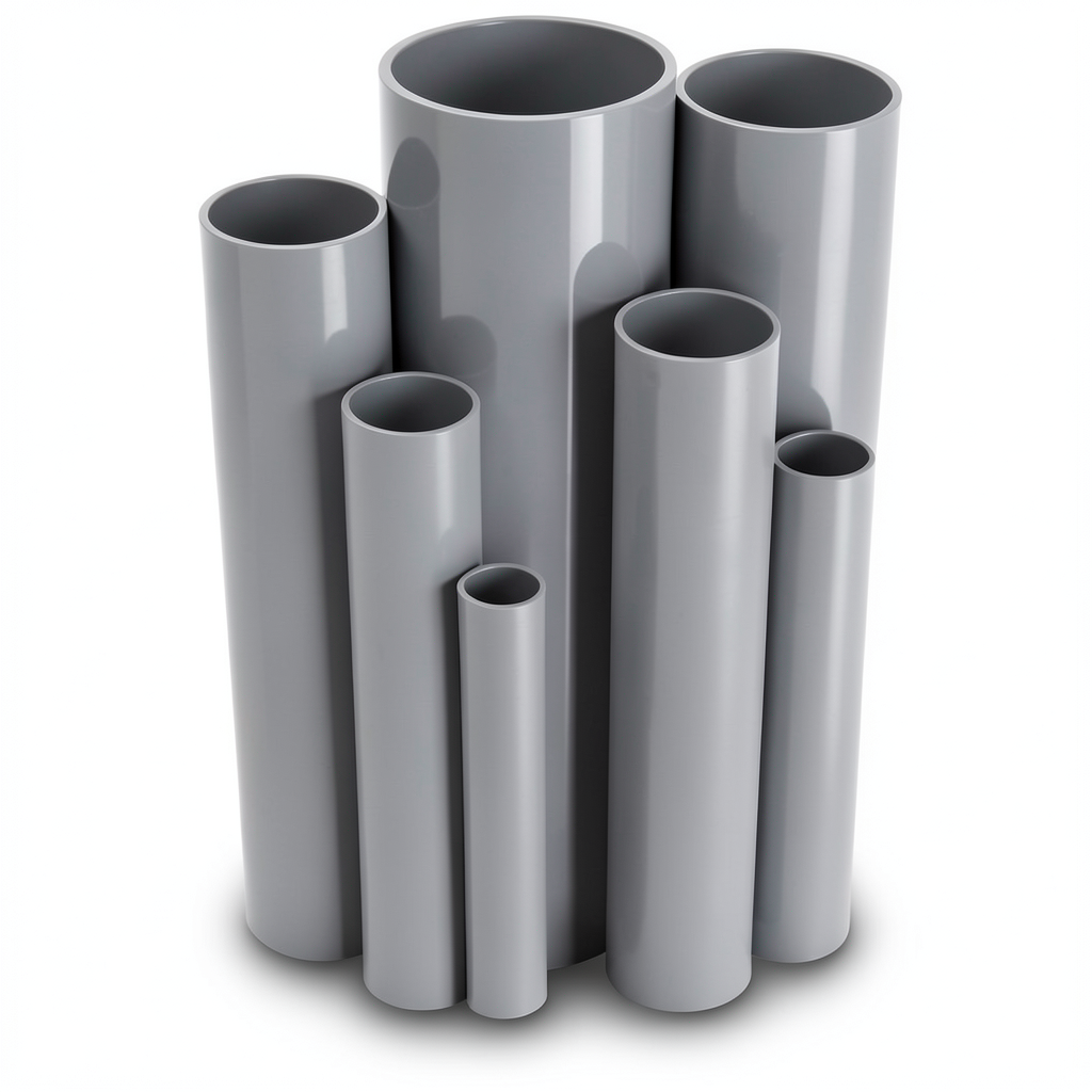 مواسير UPVC مقاس 5 إنش سمك 3.88 مم لون رمادي