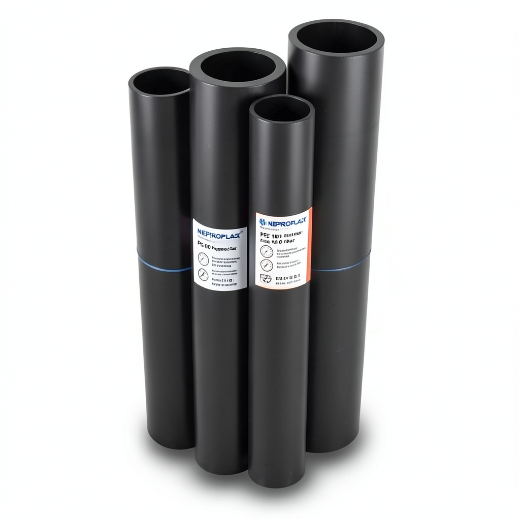 HDPE Pipes PE 100 Pressure 6 Bar Outside Diameter 160 mm Thickness 5.8 mm Black | NEPROPLAST