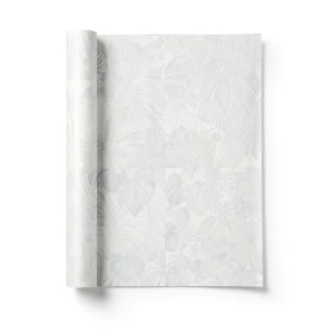 Wall Decoration Leaf-Patterned Design 10 m x 1.06 m Off White