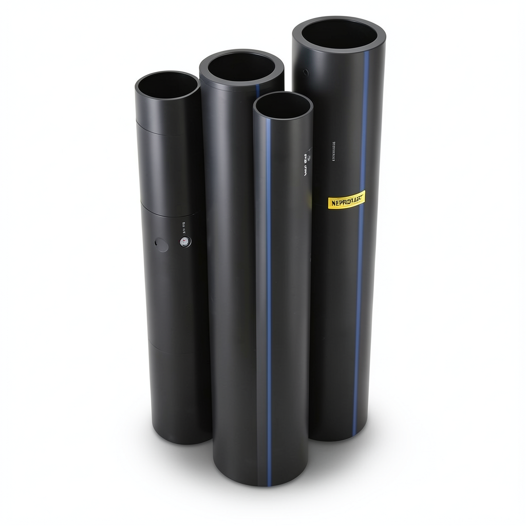 مواسير HDPE نيبروبلاست PE 100 ضغط 6 بار قطر خارجي 180 مم سمك 6.6 مم لون اسود | نيبروبلاست