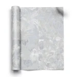 Wall Decoration Leaf-Patterned Design 10 m x 1.06 m Pale Gray