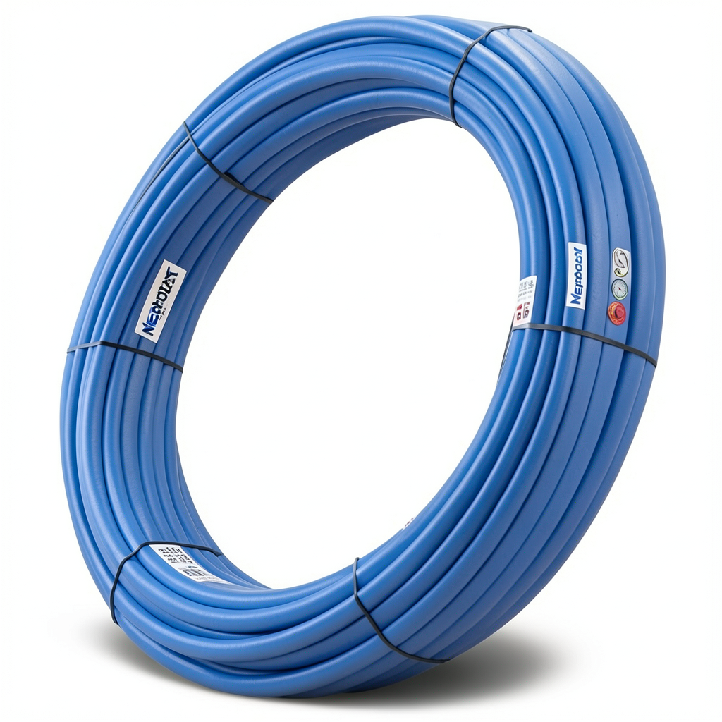 أنابيب HDPE نيبروبلاست PE 80 ضغط 12.5 بار قطر خارجي 110 مم سمك 10 مم لون أزرق | نيبروبلاست