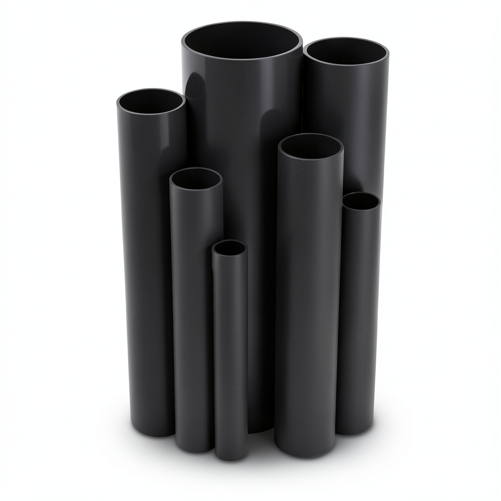 مواسير UPVC مقاس 8 إنش سمك 8.18 مم لون أسود