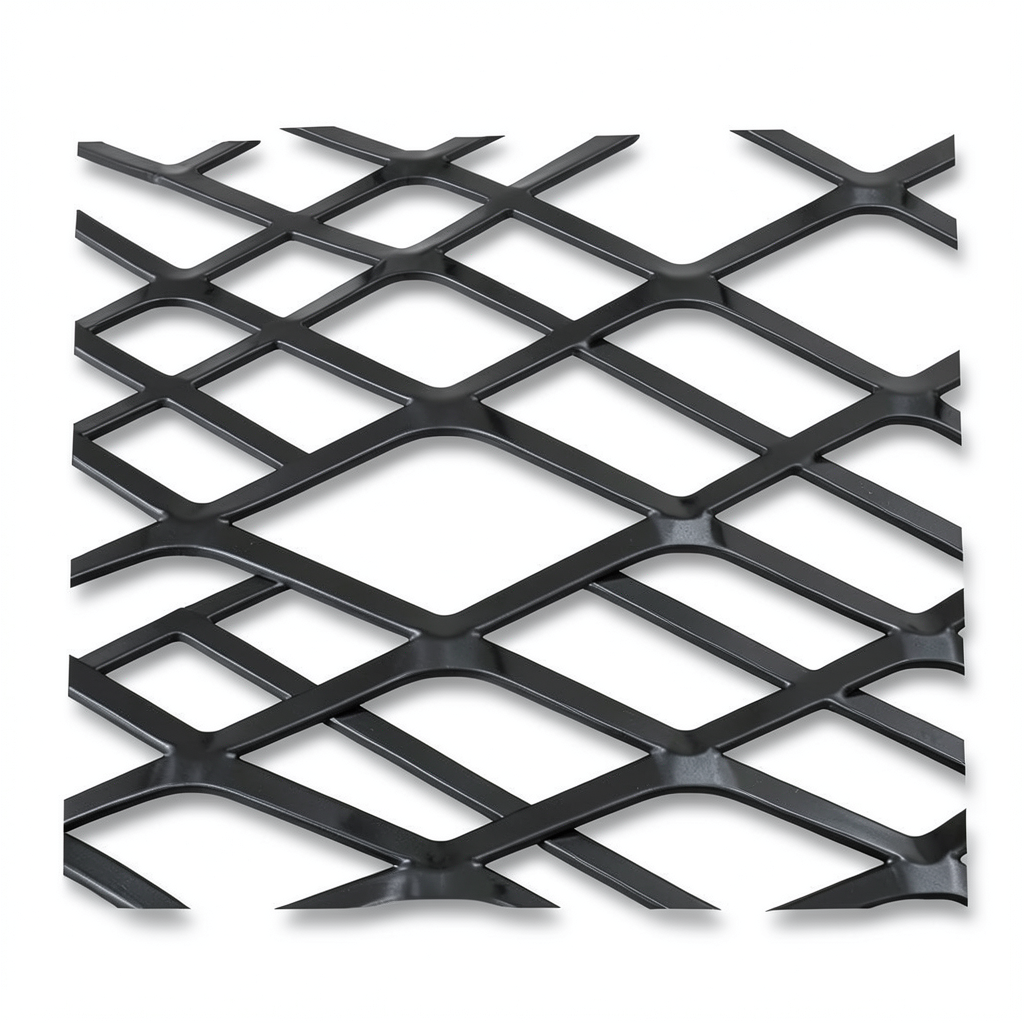 Hot Rolled Steel Expanded Metal Mesh 3 mm Thickness 2.44m Width 2m Length, Black