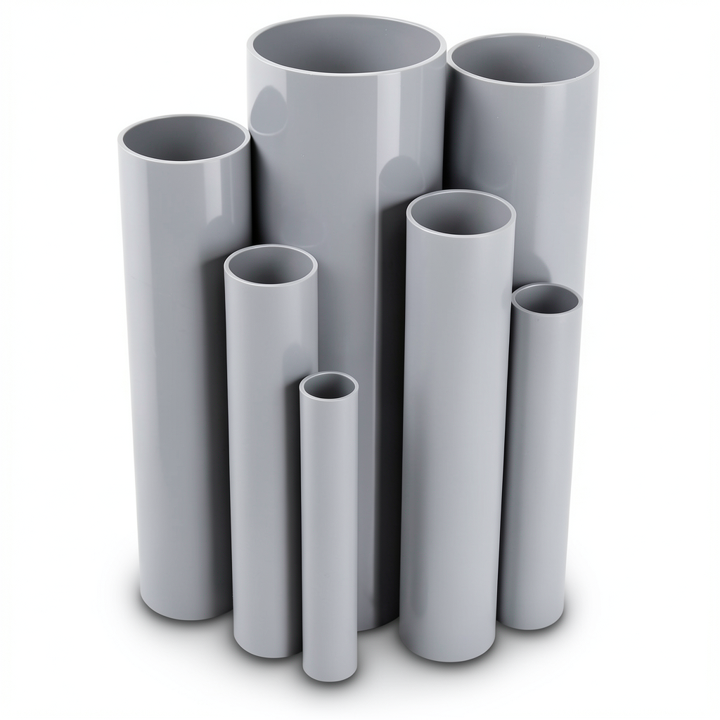 مواسير UPVC مقاس 3 إنش سمك 1.55 مم لون رمادي