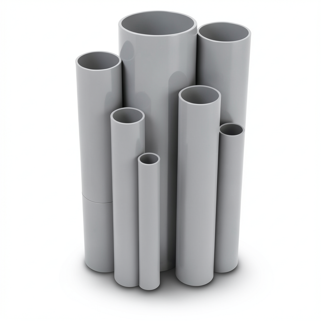 مواسير UPVC مقاس 4 إنش سمك 2.08 مم لون رمادي