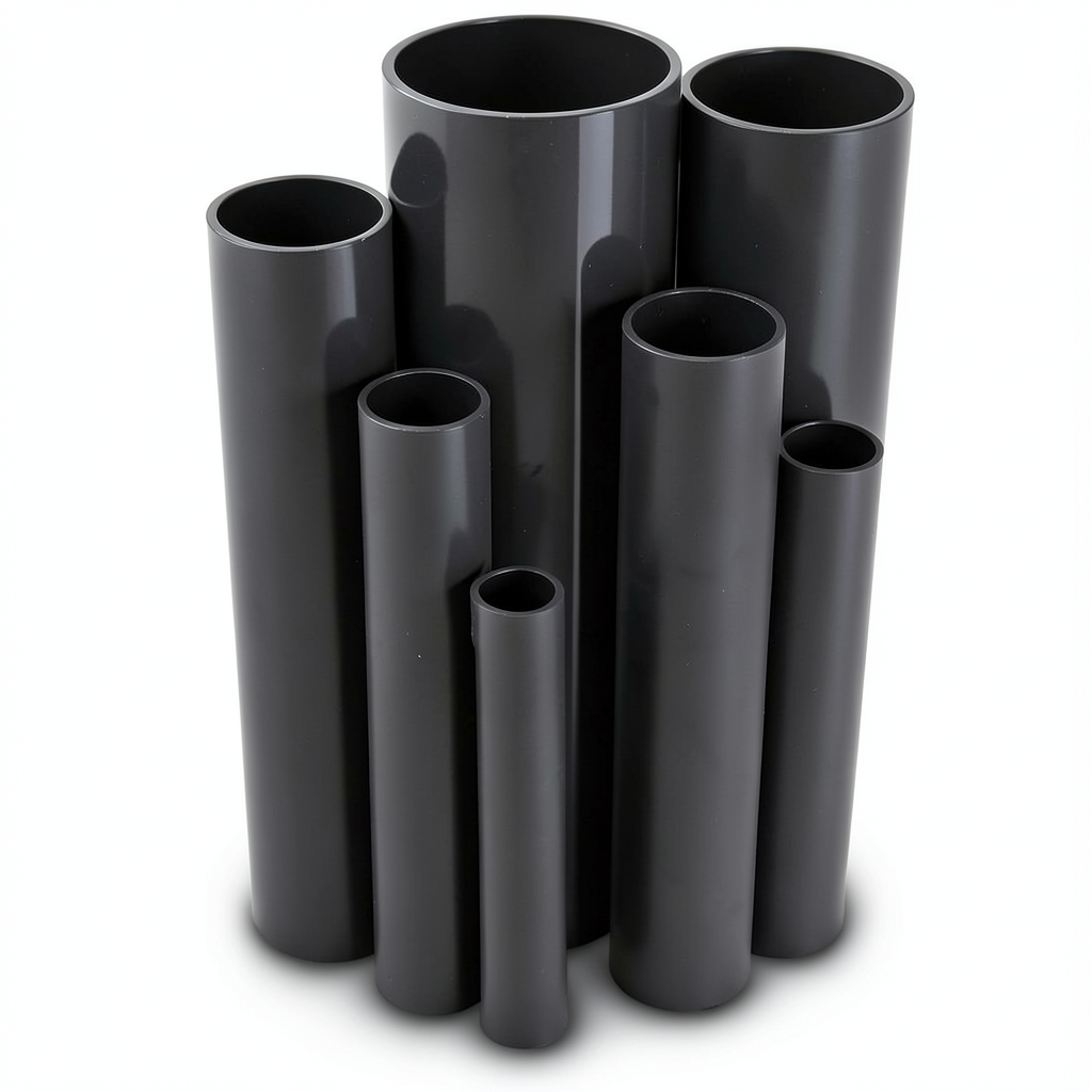 مواسير UPVC 2 إنش ضغط 9 بار قطر خارجي 60.5 مم سمك 3.0 مم لون اسود