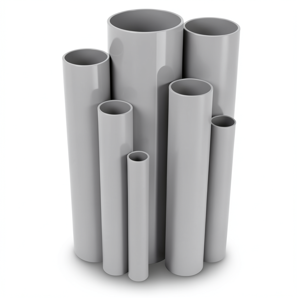 مواسير UPVC مقاس 4 إنش سمك 3.07 مم لون رمادي