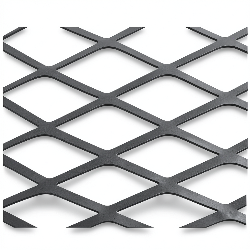 Hot Rolled Black Steel Expanded Metal Mesh 2 mm Thickness 2.44 m Width 7 m Length