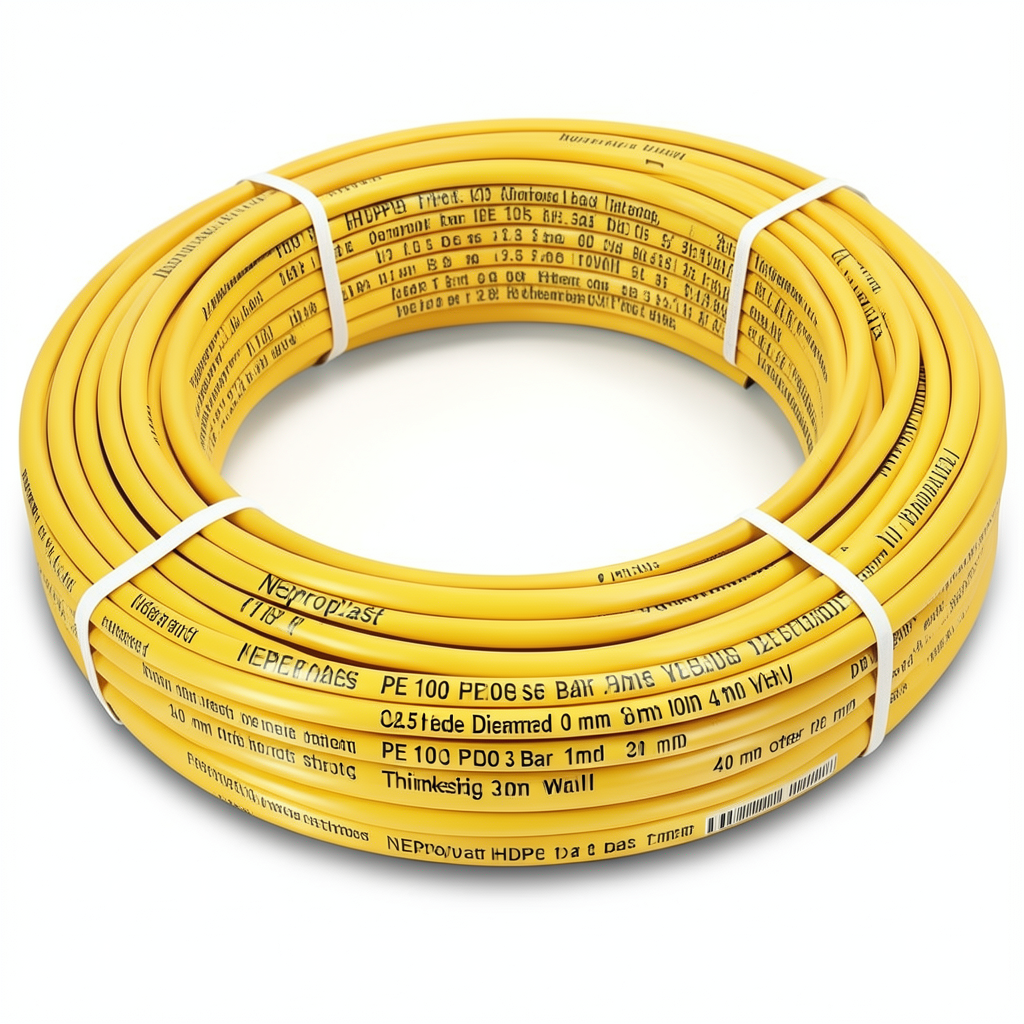 Neproplast HDPE Pipes PE 100 Pressure 12.5 Bar Outside Diameter 40 mm Thickness 3 mm Yellow | NEPROPLAST