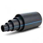 مواسير بلاستيك HDPE ضغط 12.5 بار PE 80 قطر خارجي 315 مم SDR 11 أسود مع خط أزرق