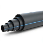أنابيب HDPE ضغط 12.5 بار PE 80 قطر خارجي 500 مم SDR 11 أسود مع خط أزرق
