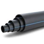 مواسير بلاستيك HDPE ضغط 16 بار PE 100 قطر خارجي 180 مم SDR 11 أسود مع خط أزرق