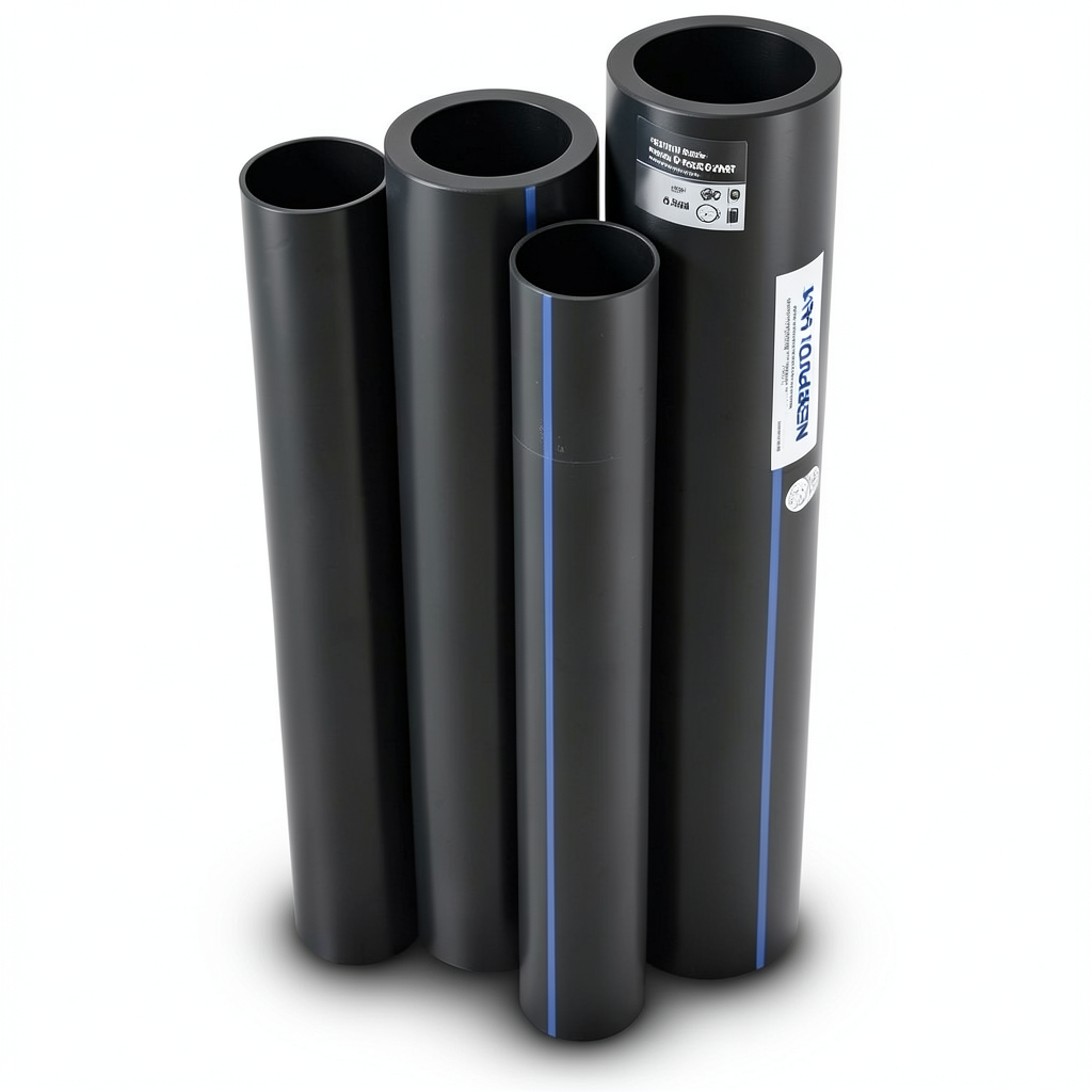 مواسير HDPE PE 100 ضغط 6 بار قطر خارجي 400 مم سمك 14.5 مم لون اسود | نيبروبلاست