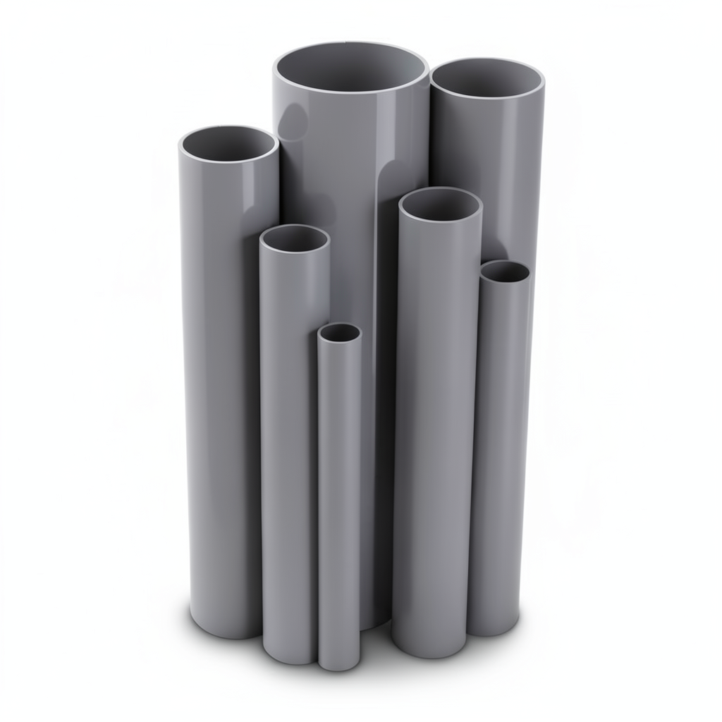 مواسير UPVC مقاس 6 إنش سمك 4.62 مم لون رمادي